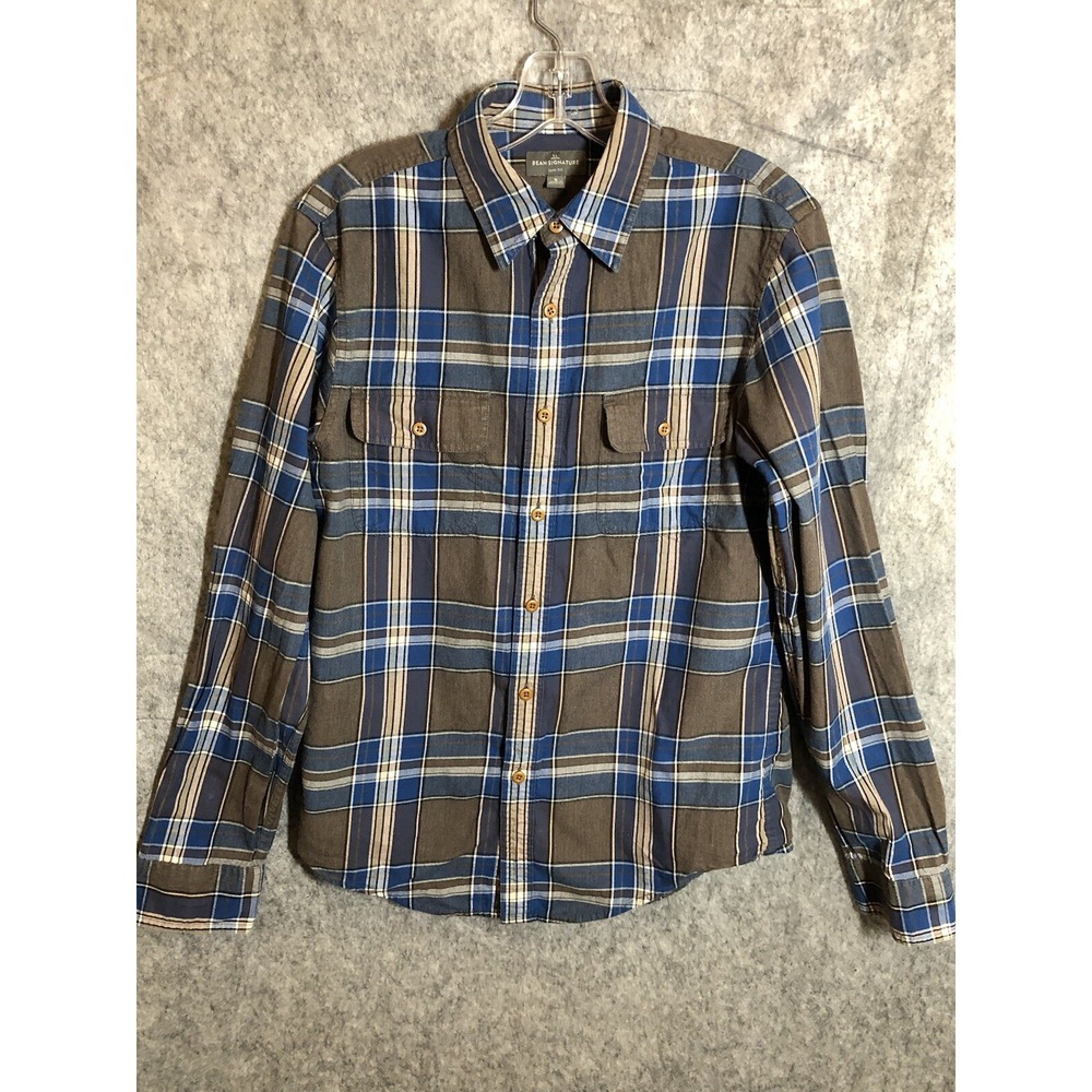 L.L. Bean Shirt Mens Small Plaid‎ Signature Chore Workwear Hike Outdoors